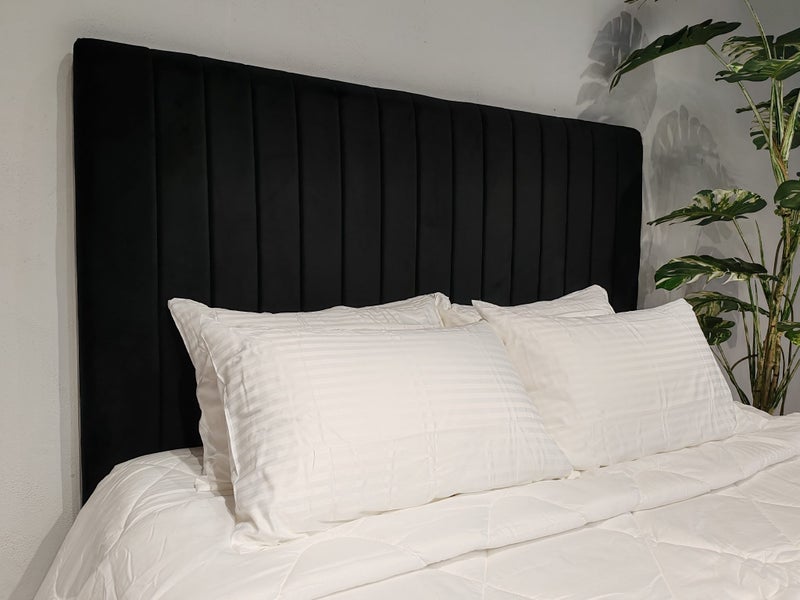 Helvia King Headboard - Black Velvet Carousel 1