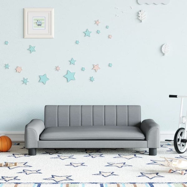Kids Sofa Light Grey 90x53x30 Cm Fabric Toklxpn Carousel 1