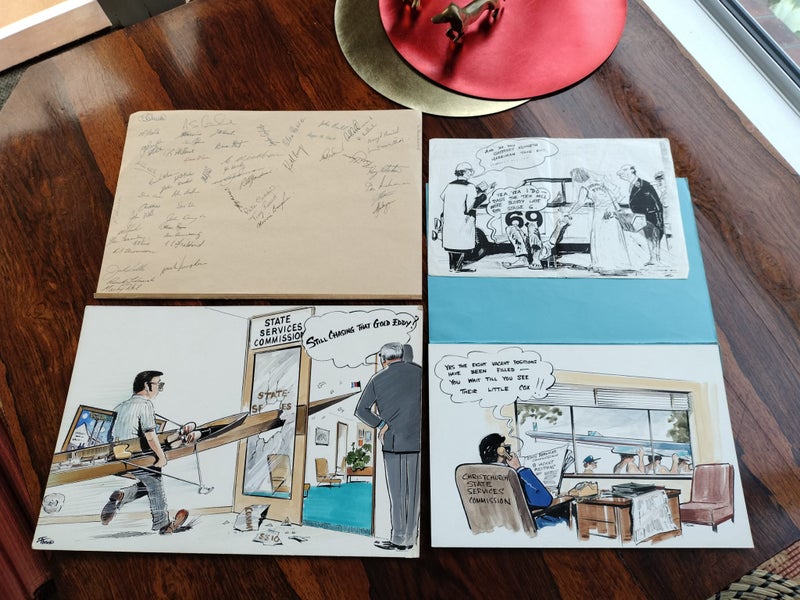 Two Original Signed Cartoon Illustrations Carousel 1