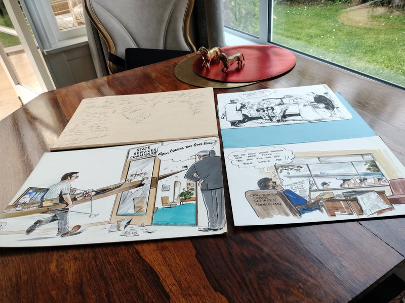 Two Original Signed Cartoon Illustrations Carousel 2