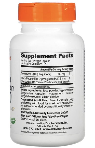 SALE! CoQ10 100 mg 120 Vegan Caps - HIGH ABSORPTION - E0527 Carousel 2
