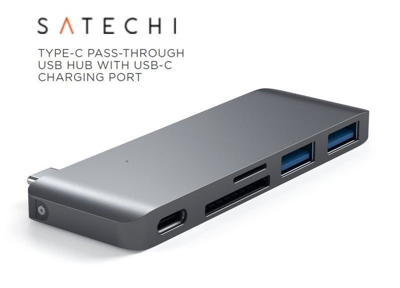Satechi USB-C Type-C Pro MicroSD SD Card 2x USB 3.0 Hub - Space Grey Carousel 1