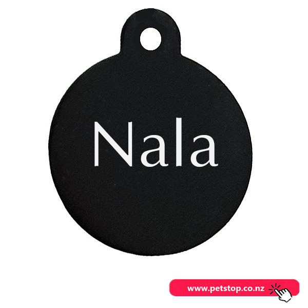 Pet Name Tag - "Nala" - Small Black Circle 1pk Carousel 1