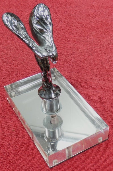GENUINE Vintage 1950's ROLLS ROYCE Car Bonnet MASCOT on a Perspex Mount Carousel 1