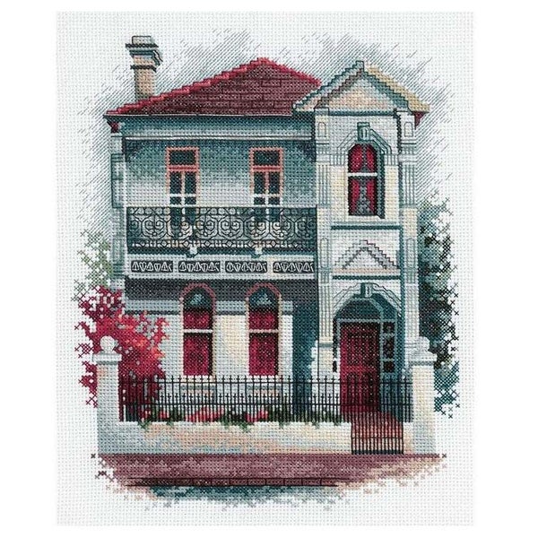 DMC Cross Stitch Kit Victorian Terrace House Olga Gostin Carousel 1