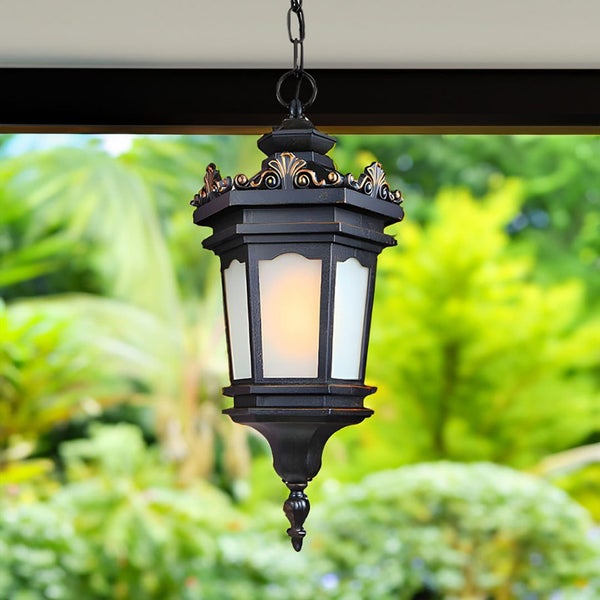 Vintage Lamp 6X 54.5cm Elegant Aluminum & Glass Lantern Chandelier Classic Ha... Carousel 2