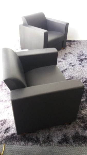Armchair - Carlo Style Chair - Black Vinyl leather Carousel 2