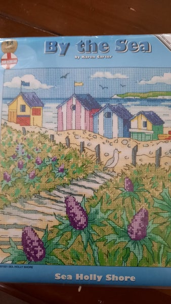 Cross stitch kit - Sea Holly Shore - Heritage Crafts - By the Sea - Karen Carter Carousel 1