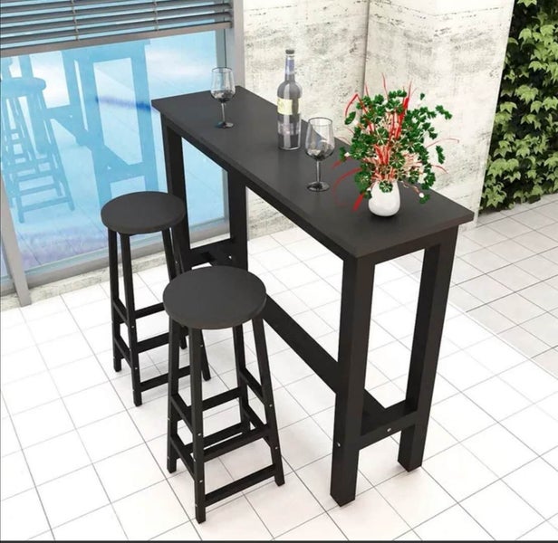 BAR TABLE & 2 STOOLS 1200*400*1000 BLACK Carousel 1