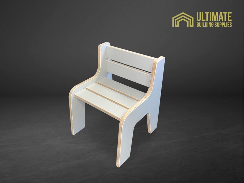 Toddler Kids chair made from Light Grey Melamine Pitted Plywood Carousel 1