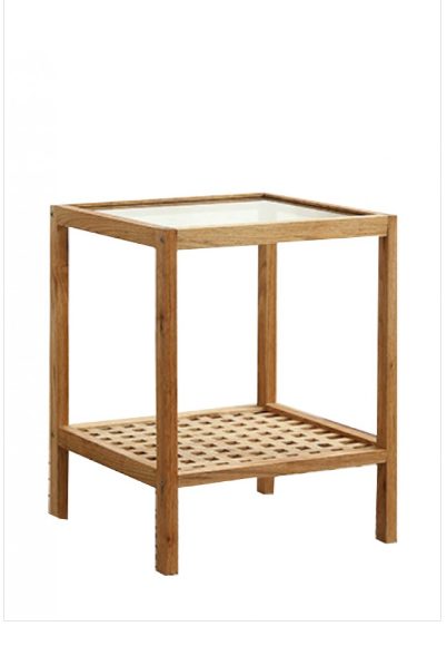 Kaius Side Table Glass Top - Natural wood finish *40% OFF Carousel 1