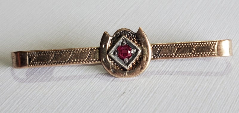 Antique Victorian 9ct Gold & Ruby Horseshoe Brooch*** Carousel 2