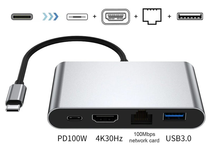 4-in-1 USB C Hub Type C to HDMI (Auckland Stock) Carousel 2
