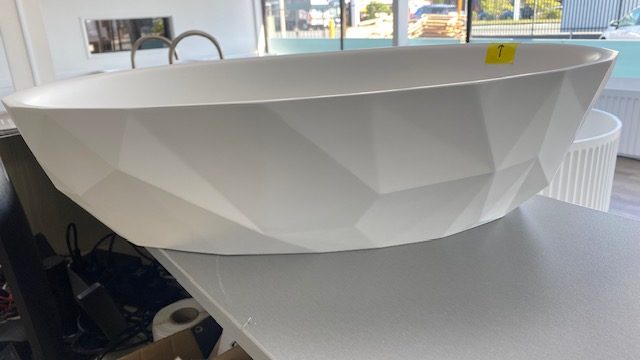 LOTUS OVAL VESSEL BASIN IN MATTE WHITE - DEMO STOCK Carousel 1