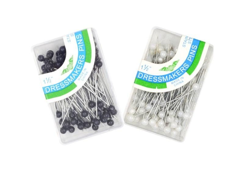 100pcs/box 36mm Round Pearl Head Dressmaking Pins Weddings Corsage Florists Carousel 2