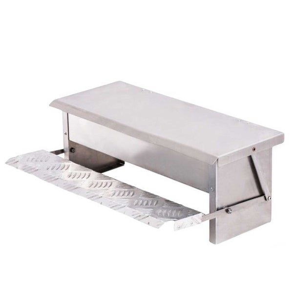 6.5L Automatic Chook Chicken Feeder Poultry Auto Treadle Aluminium Metal Coop Carousel 1