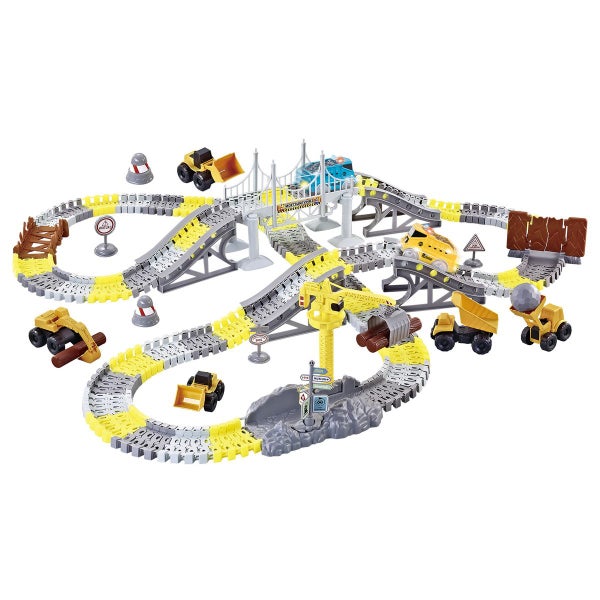Kids Race Track Car Toys Play Set Construction Truck Carousel 11
