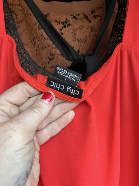 Orange and lace city chic singlet Carousel 4