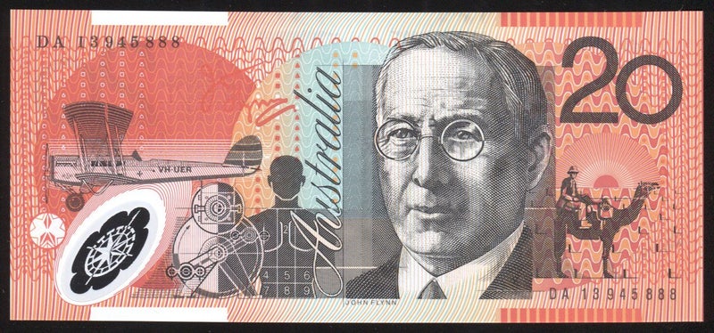 Australia - 2013 - $20 - Stevens/Parkinson - Last Prefix - DA13 945888 - Unc Carousel 1