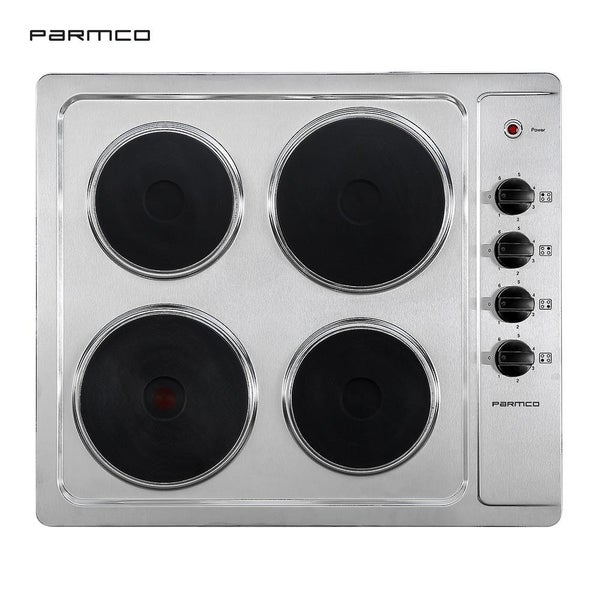 Parmco Cooktop 600mm, Stainless Steel Plate, 4 Burner Carousel 1