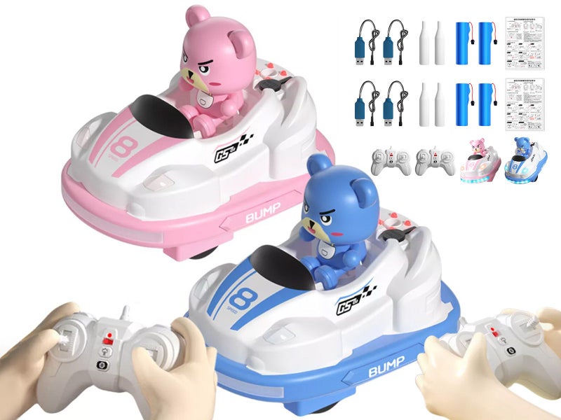 4 Pack Remote Car RC Ejecting Bumper Car For Kids Music Spray Light Car Toys Carousel 1