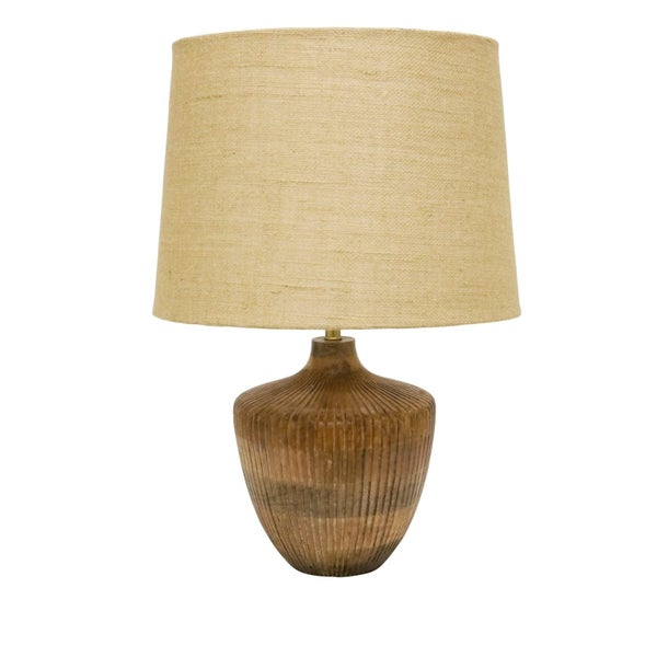 Hanne Wooden Table Lamp with Jute Shade Carousel 1