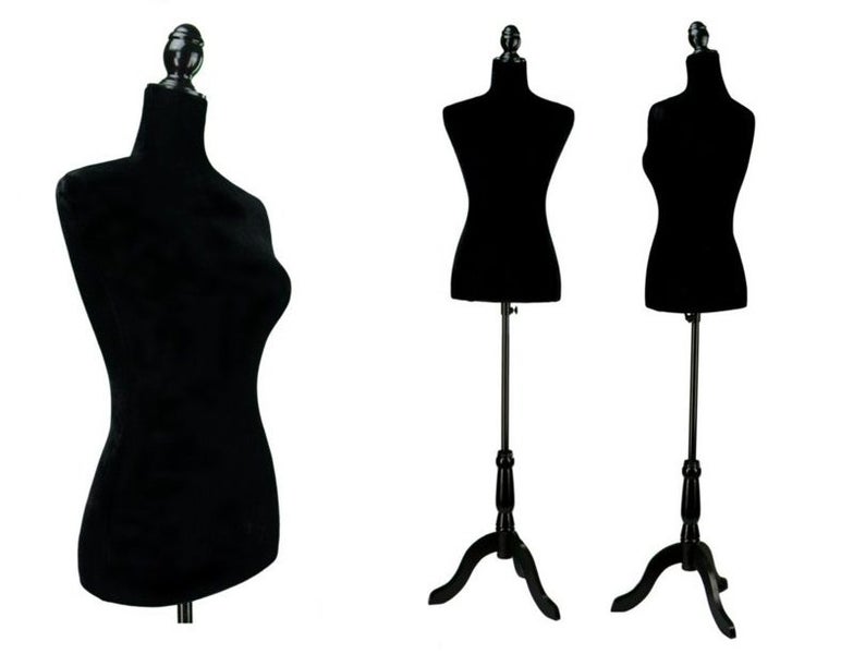 07-5 BLACK HALF BODY MANNEQUIN WOODEN Style STAND VELVET SURFACE Carousel 2