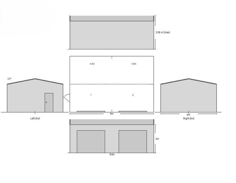 6m x 9m Colorsteel Kitset Gable Shed Carousel 4