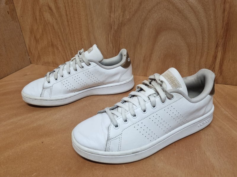 Adidas Advantage Court Sneakers White Leather Women's US 8.5 - Good Condition Carousel 7