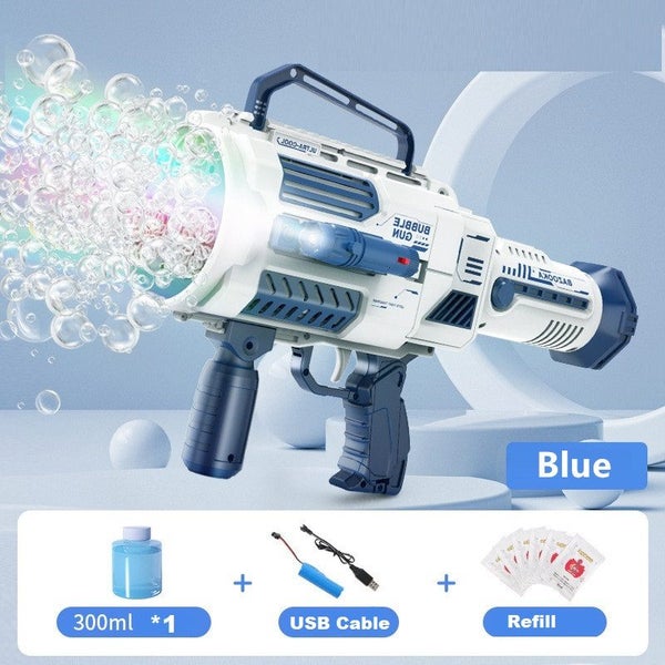 Large Rechargeable Rocket Bubble Gun + Flashlight (43cm) Pink/Blue Carousel 3