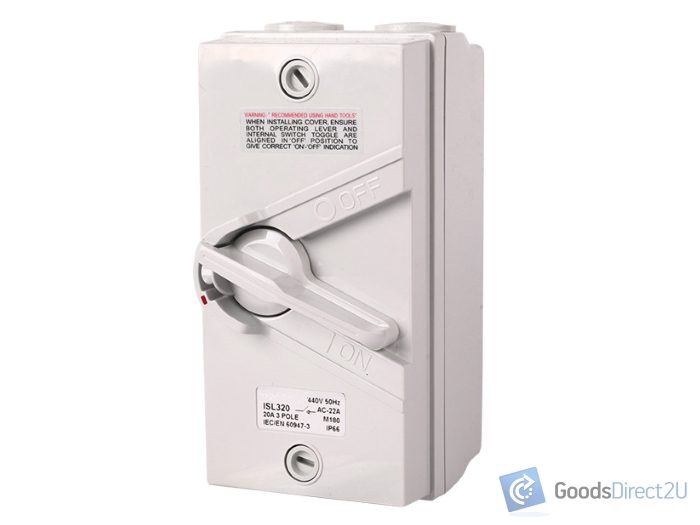 Isolator Switch - Three Phase, 20 Amp, 400V, IP66 Carousel 1