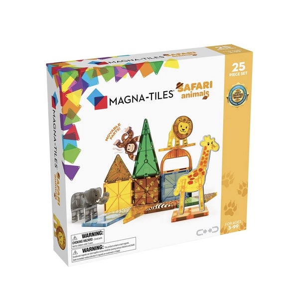 25pc Magna-Tiles Safari Animals Kids Childrens Magnetic Construction Toy Set 3y+ Carousel 1