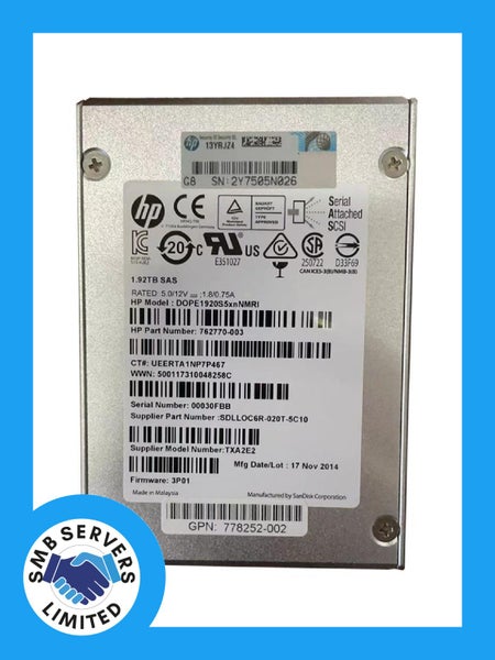 HPE Sandisk Optimus Eco 1.92TB SAS 6Gb Enterprise SSD Carousel 1