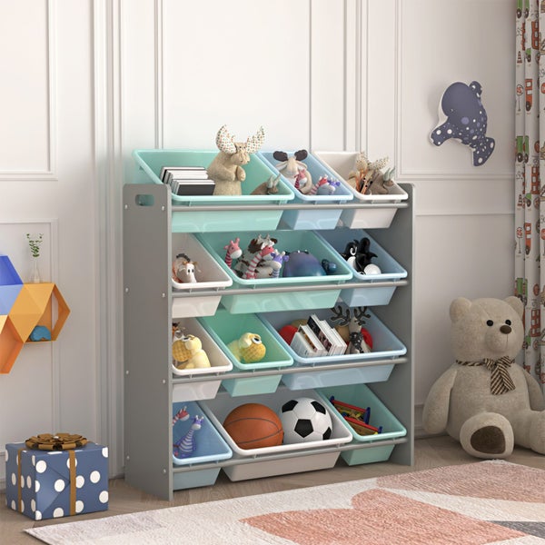 Kids toy Storage organizer with 12 plastic bins Carousel 1