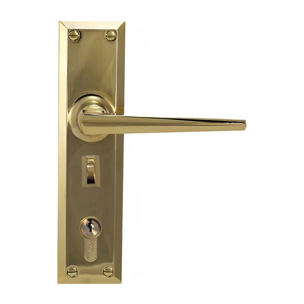 Superior Brass Heritage Door Lever Entrance Set with Privacy Lock Carousel 1