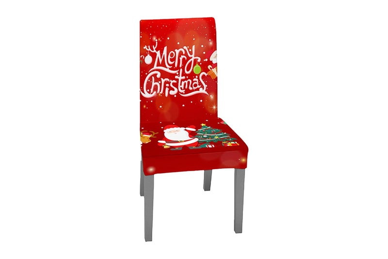 Christmas Chair Cover Xmas Santa Chair Slipcover Creative Pattern Dining Chair C Carousel 1