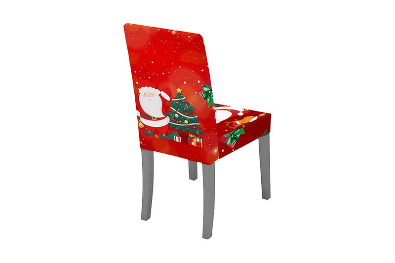 Christmas Chair Cover Xmas Santa Chair Slipcover Creative Pattern Dining Chair C Carousel 2