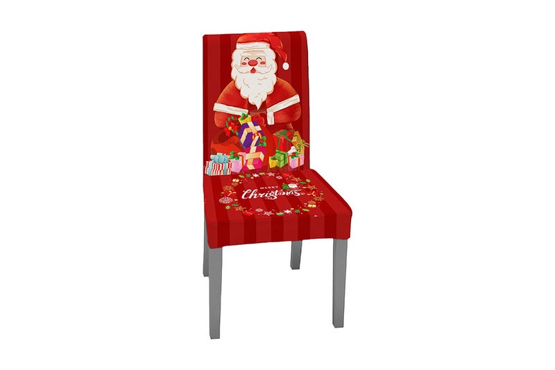 Christmas Chair Cover Xmas Santa Chair Slipcover Creative Pattern Dining Chair C Carousel 1
