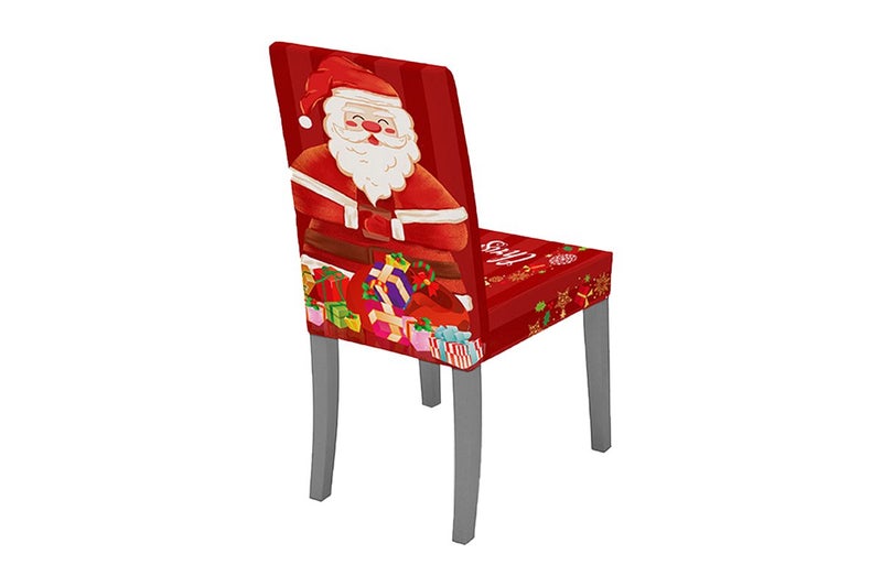 Christmas Chair Cover Xmas Santa Chair Slipcover Creative Pattern Dining Chair C Carousel 2