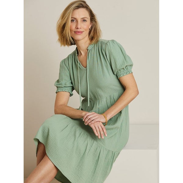 Value pack - size 12 - 2 100% cotton summer dresses - casual fit - blue & green Carousel 2