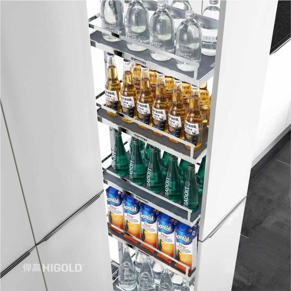 HIGOLD Kitchen pull out pantry 5 wooden trays soft close runner Carousel 2