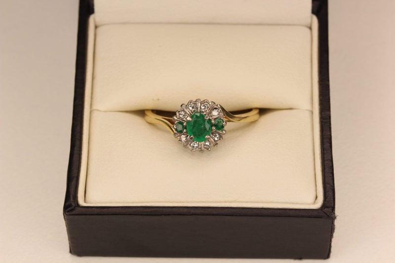 9ct Tourmaline & Diamond ring Carousel 1