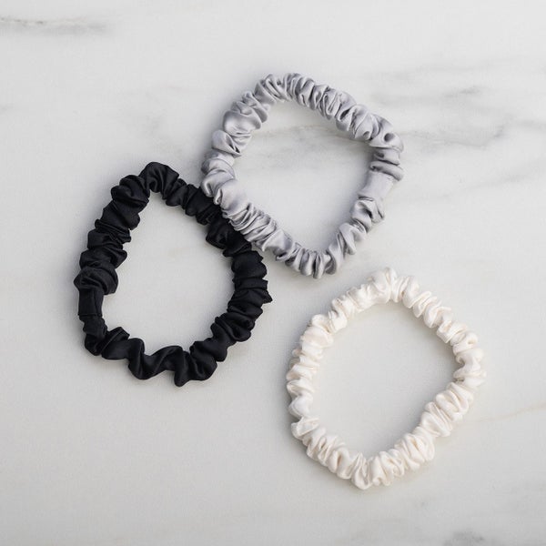 Real Mulberry Silk Skinny Scrunchie 3 Pack - Beautysilks Carousel 2
