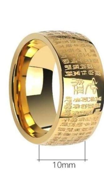 Chinese Buddhism Heart Sutra Scripture Stainless Steel Ring Carousel 1