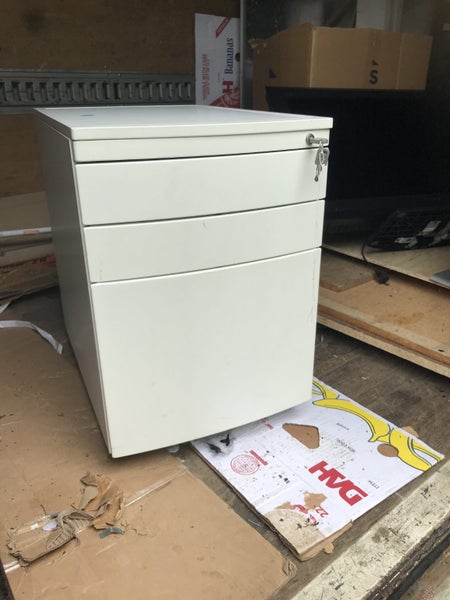 White Metal Underdesk Mobile With Key. Carousel 1
