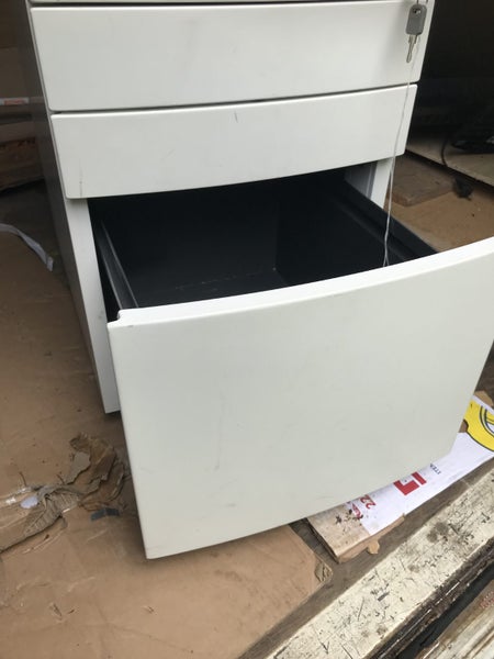 White Metal Underdesk Mobile With Key. Carousel 3