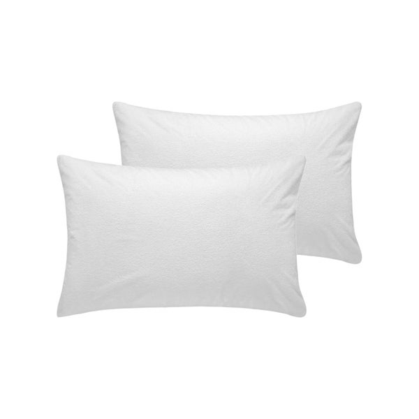 Dreamaker Cotton Terry Towelling Waterproof Pillow Protector (Twin Pack) Carousel 1
