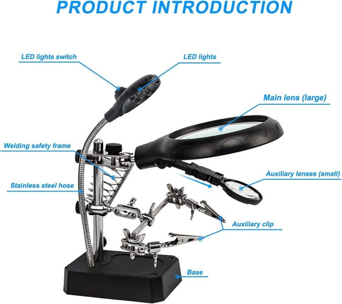 NEW LED Light Soldering Station w/h Magnifier Clamp Carousel 2