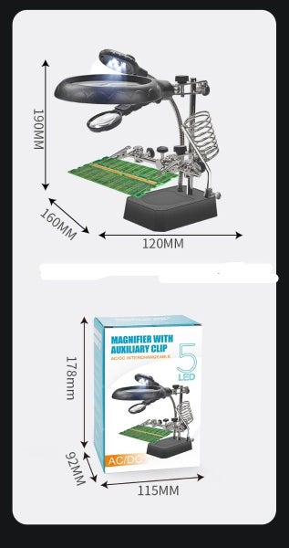 NEW LED Light Soldering Station w/h Magnifier Clamp Carousel 7