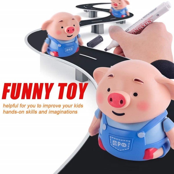 Rechargeable Inductive Mini Pig Robot Toy with Led Light Carousel 1